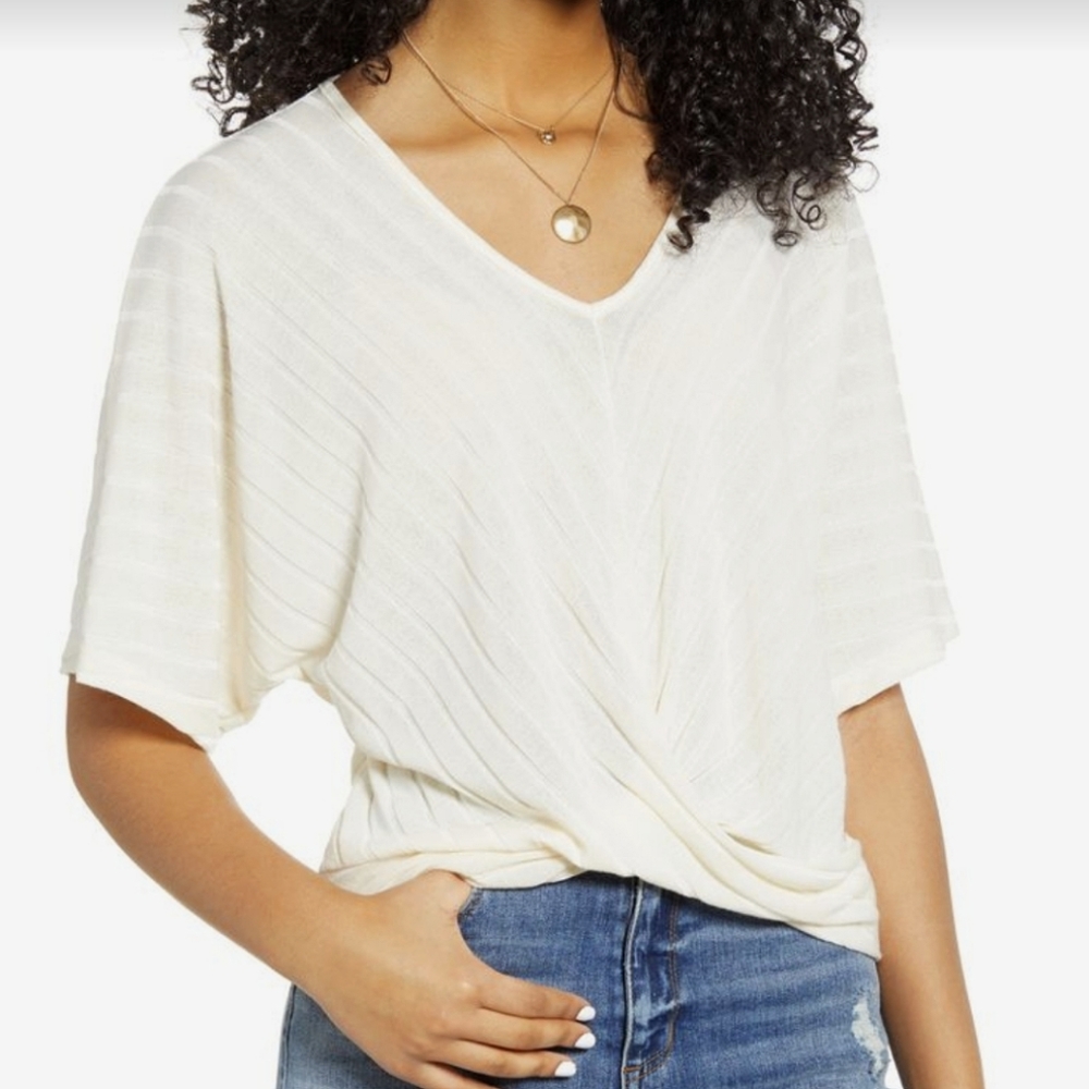 Anthropologie Ribbed Twist Top
